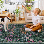 10x12 Area Rugs for Living Room: Floral Washable Rug Vintage Large Soft Boho - Image 7
