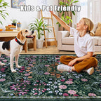 10x14 Area Rugs for Living Room: Floral Washable Rug Vintage Large Soft Boho - Image 7