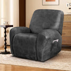 ANARACHON Leather Look Recliner Chair Covers, 4-Pieces Stretch Recliner Cover - Image 9