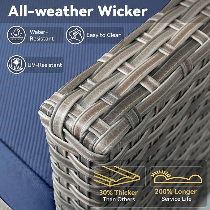 Outdoor Swivel Rocker Patio Chairs-High Back Wicker Swivel Rocker Patio Chairs - Image 3
