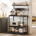 SUPERJARE Bakers Rack with Power Outlets, Microwave Stand, 31.5 X 16.5 Inch - Image 2