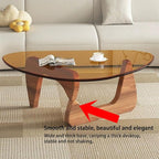 EASYSOUL Modern Glass Coffee Table, 32.68" D x 22.44" W x 15.75" H, Abstract - Image 8