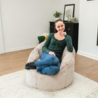 Big Joe Milano Bean Bag Chair for Kids, Ultra-Soft Taupe Plushie Polyester Blend - Image 5