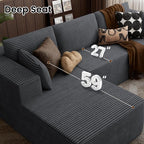 106" Cloud Sectional Boneless Couches - Image 5