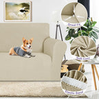 ZNSAYOTX Super Stretch Couch Cover, New Striped Sofa Covers Fitted Slipcovers - Image 3