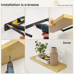 Fun Memories Floating Shelves for Wall, 48 Inch Long Set of 2 Rustic Wood Wall - Image 8