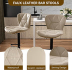 Nalupatio Modern Bar Stools Set of 4, Adjustable Faux Leather Upholstered - Image 3