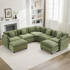 113'' V Shaped Cloud Sectional Sofa, Oversized Deep Seat Couches by WUTUTUEE