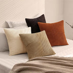MIULEE Brown Beige Throw Pillow Covers 20x20 Inch Set of 4 Boho Farmhouse - Image 6