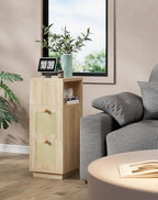 YMYNY Rattan Nightstands Set of 2, Boho Bedside Table - Image 2