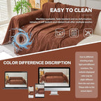 DREAMINGO Chocolate Brown Couch Cover Chenille Sofa Covers - Image 6