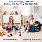 Lukeight Dinosaur Stuffed Animals Storage Bean Bag Chair Cover - Image 6