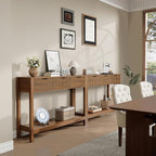 Nasonet Fluted Console Table, Wooden Sofa Table - Image 6