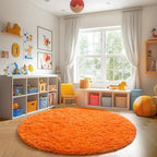 Amdrebio Orange Circle Round Rug 6Ft - Image 3