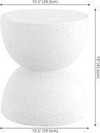 JONATHAN Y Greta Hourglass 18" White Frosted Outdoor Side Table and Stool - Image 2