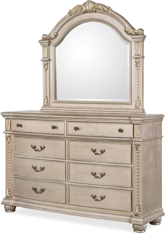 First of a Kind Evelyn Traditional 5 Piece King Bedroom Set - Image 4
