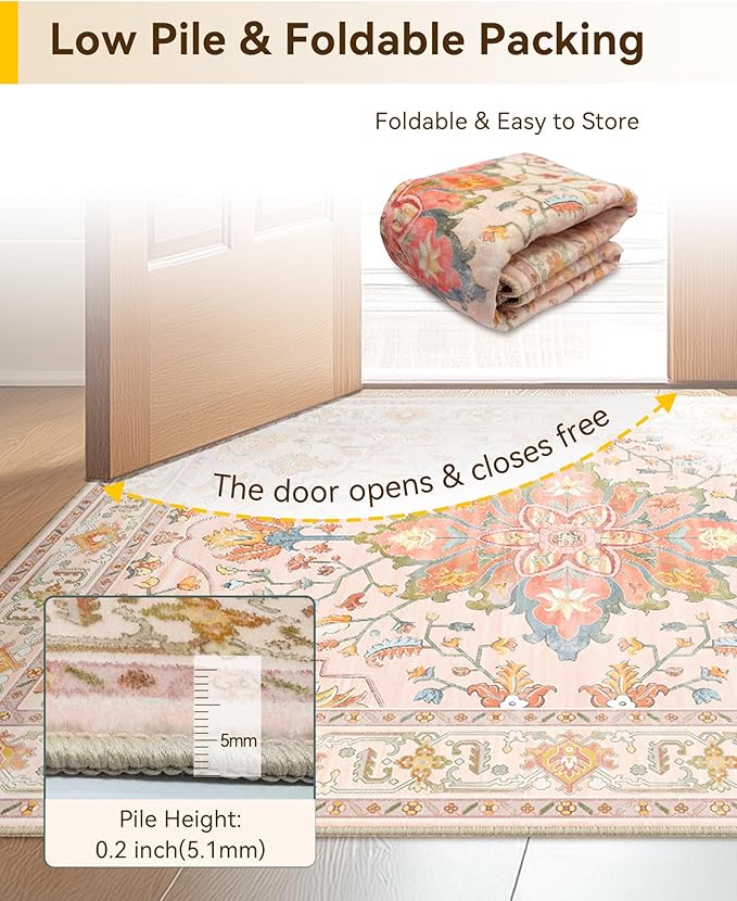 RELEANY Area Rugs 2'6"x5' Runner Rug Non Slip Washable - Image 5