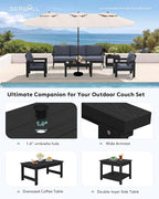 SERWALL HDPE Patio Furniture Set, 7-piece Outdoor Sectional Sofa Set, All - Image 7