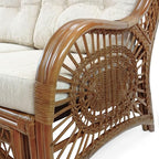 Malibu Lounge Loveseat Sofa Natural Rattan Wicker Handmade Design - Image 4