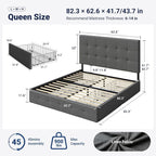 Allewie Upholstered Queen Size Platform Bed Frame - Image 2