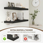 Acovy 36 Inch Floating Shelves, Wooden Shelves - Image 4