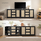 SICOTAS Rattan Large Sideboard Buffet Cabinet - Image 8