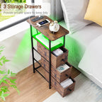 LOAKEKEL Narrow End Tables Living Room Set of 2 - Image 7