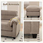 HAOMARKETS Corduroy 3-Piece Sofa Set, Upholstered Ottoman and Accent Chair Sofa - Image 5