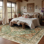 RELEANY Area Rugs 8'x10' Washable Non-Slip, Floral Vintage Distress Print - Image 3