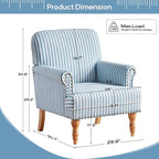 HUIMO Linen Fabric Accent Chairs Set of 2, Mid-Century Modern Armchair - Image 2