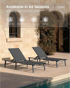 Ciokea Foldable Outdoor Lounge Chair Set of 4, No Assembly Aluminum Chaise - Image 8