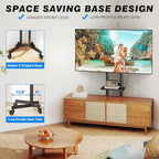 Rolling TV Stand with Shelf for 32-85 inch TVs up to 150lbs, Portable Mobile TV - Image 5