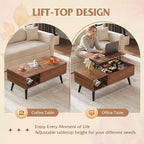 WLIVE Coffee Table for Living Room, Lift Top Coffee Table - Image 5