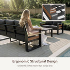Aoxun Aluminum Patio Furniture Set, 4 Seats Sectional Metal Patio Furniture - Image 5