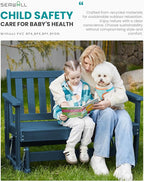 SERWALL Outdoor Glider Bench Set of 4, HDPE Weather-Resistant Swinging Bench - Image 3