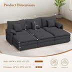 Vesgantti 108" Cloud Couch for Living Room, t6 Seats Deep Seat Sectional - Image 2