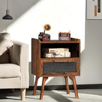 Lerliuo Rattan Nightstands Set of 2, Boho Side Table - Image 4