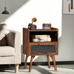 Lerliuo Rattan Nightstand, Boho Side Table - Image 4