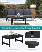 SERWALL HDPE Patio Sofa Set, 4-piece Sectional Outdoor Furniture Set, All - Image 5