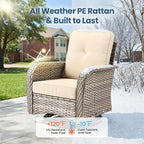 Weaxty Outdoor Swivel Rocker Patio Chairs, 3 Pieces Patio Furniture Set - Image 7