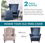 KRFOONN Wingback Chair Covers Slipcovers 2 Piece Stretch Wing Chair Covers - Image 4