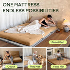 ZonLi Japanese Floor Futon Mattress Full Size 75"x 54", 100% Cotton Cover 2.5'' - Image 4