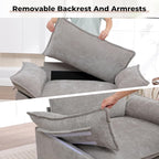 Oversized Accent Chair with Ottoman Set of 2, Upholstered Armchair with Extra - Image 8