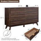 T4TREAM Fluted 6 Drawers Dresser, Curved Profile Design, Dresser TV Stand - Image 2