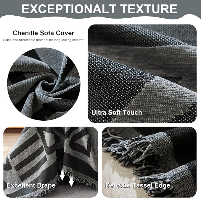 VClife Bohemian Couch Covers for Dog, Minimalism Checkered Sofa Furniture - Image 5