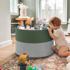 INDRESSME 115L Extra Large Cotton Rope Blanket Basket, Home Decor Laundry - Image 6