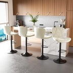 Nalupatio Modern Bar Stools Set of 2, Adjustable Faux Leather Upholstered - Image 6
