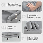 Lexicon 120 Inch Modular Sectional Sofa - Image 3