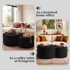 BSHOMGI Boneless Ottoman Nesting Coffee Table Set of 2, Corduroy Soft Foot Rest - Image 3