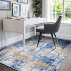 RELEANY Washable Area Rugs 4'x5' Non-Slip Modern Abstract Soft - Image 2